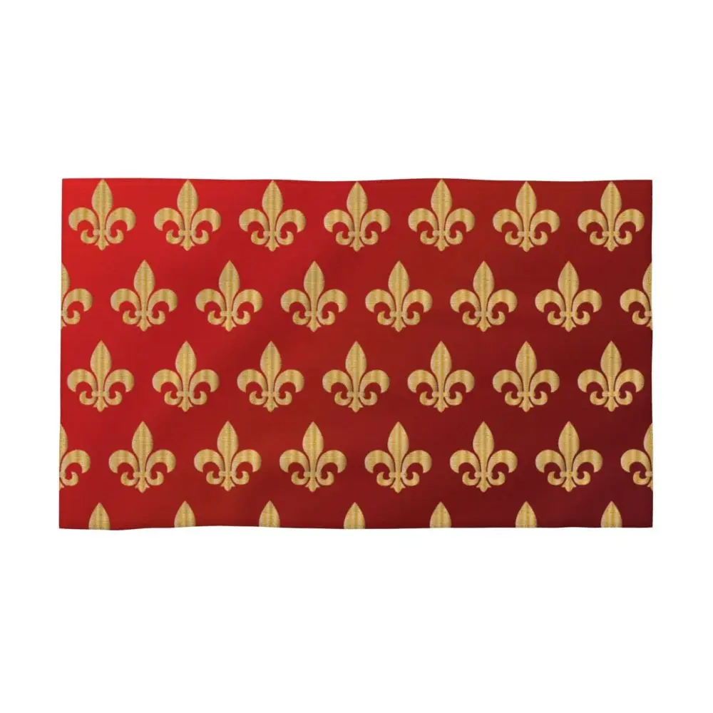 Custom Quick Dry Cotton Face Towel Absorbent Fleur-De-Lys Lily Flower Beach Towels