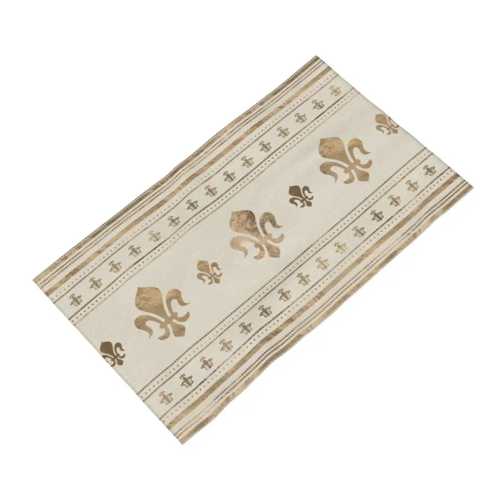 Custom Quick Dry Cotton Face Towel Absorbent Fleur-De-Lys Lily Flower Beach Towels