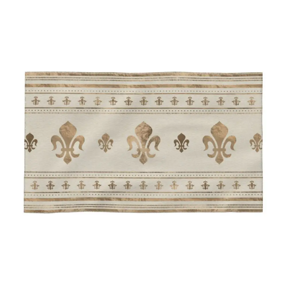 Custom Quick Dry Cotton Face Towel Absorbent Fleur-De-Lys Lily Flower Beach Towels