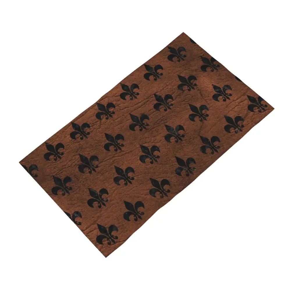 Custom Quick Dry Cotton Face Towel Absorbent Fleur-De-Lys Lily Flower Beach Towels