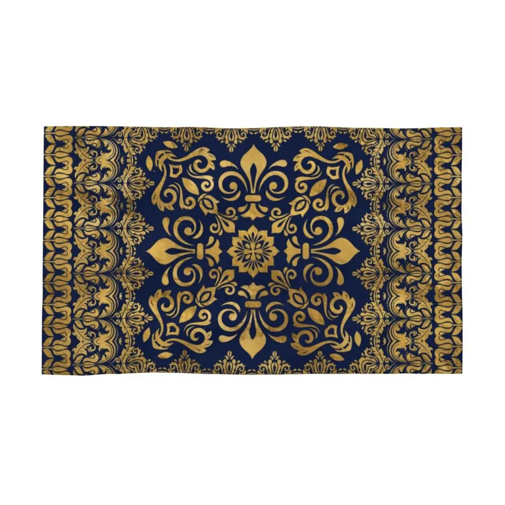 Custom Quick Dry Cotton Face Towel Absorbent Fleur-De-Lys Lily Flower Beach Towels