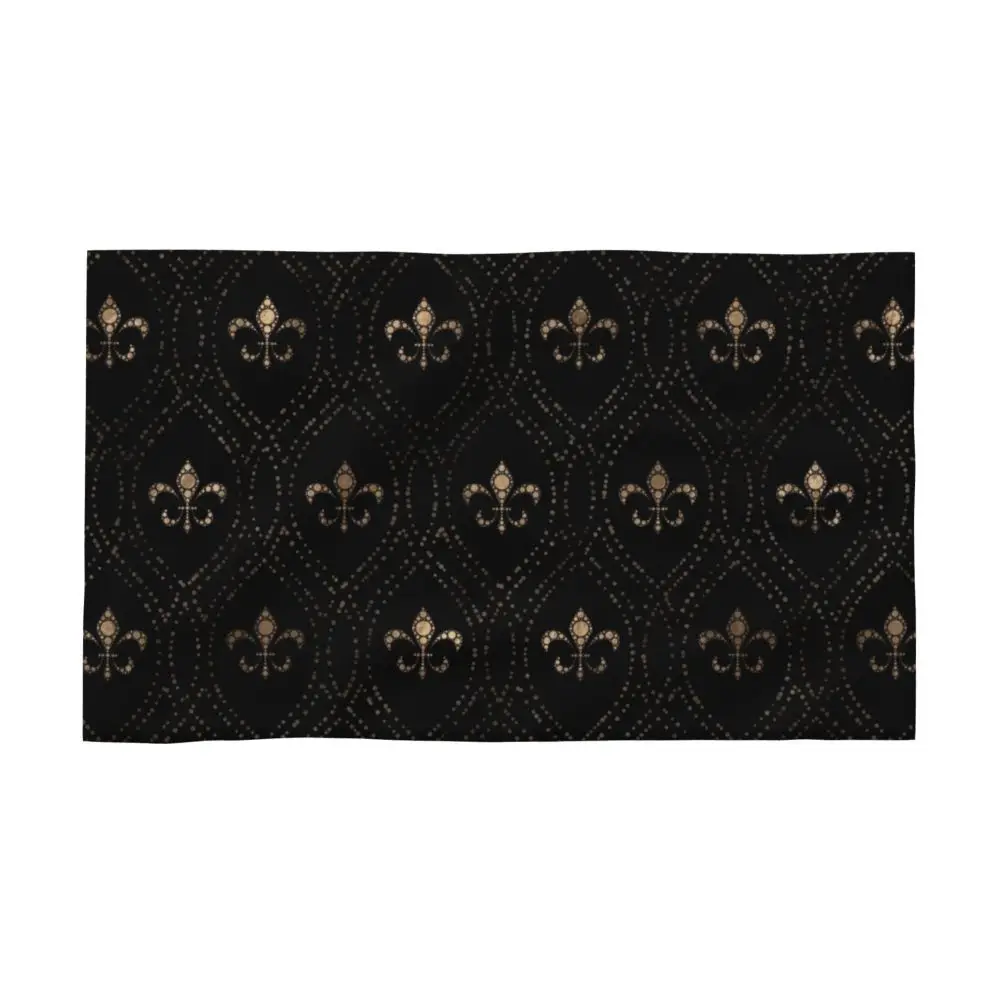 Custom Quick Dry Cotton Face Towel Absorbent Fleur-De-Lys Lily Flower Beach Towels