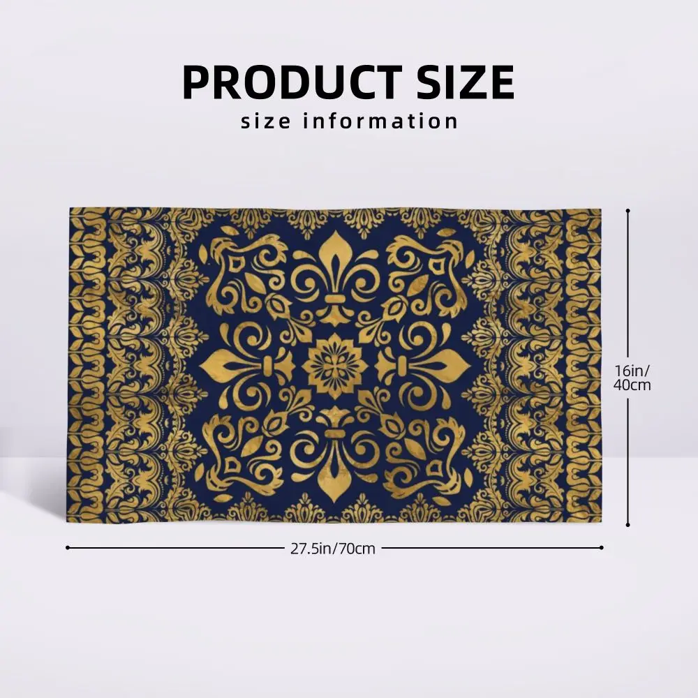 Custom Quick Dry Cotton Face Towel Absorbent Fleur-De-Lys Lily Flower Beach Towels