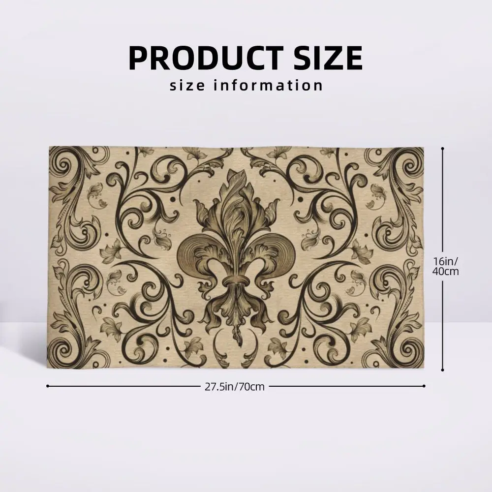 Custom Quick Dry Cotton Face Towel Absorbent Fleur-De-Lys Lily Flower Beach Towels