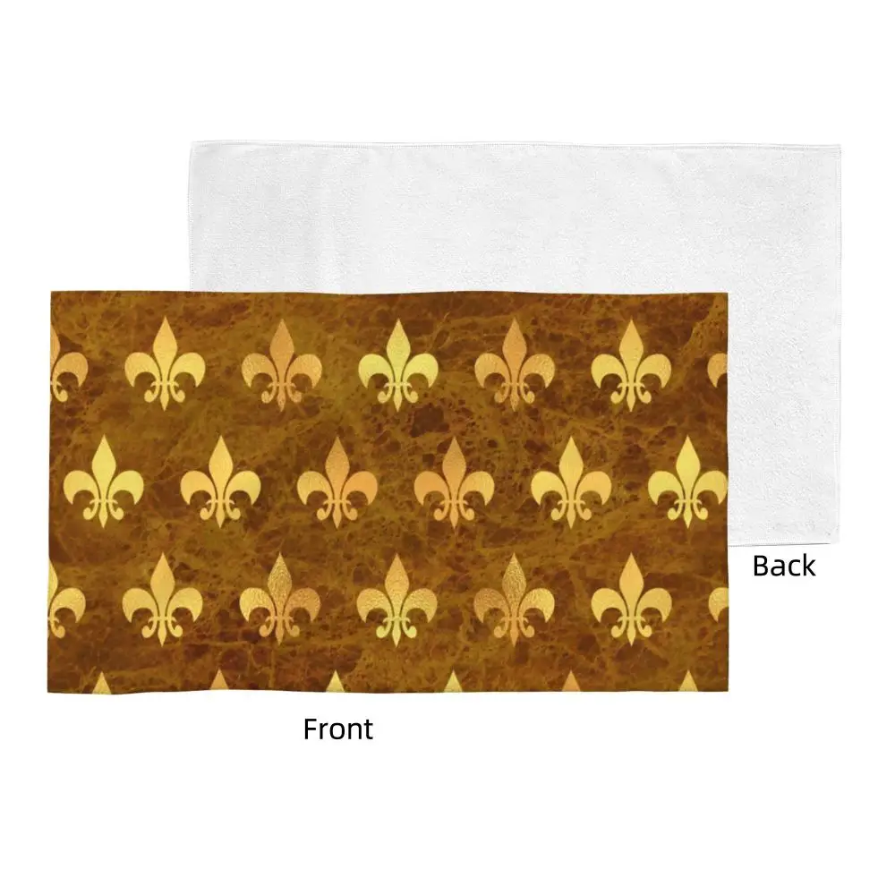 Custom Quick Dry Cotton Face Towel Absorbent Fleur-De-Lys Lily Flower Beach Towels