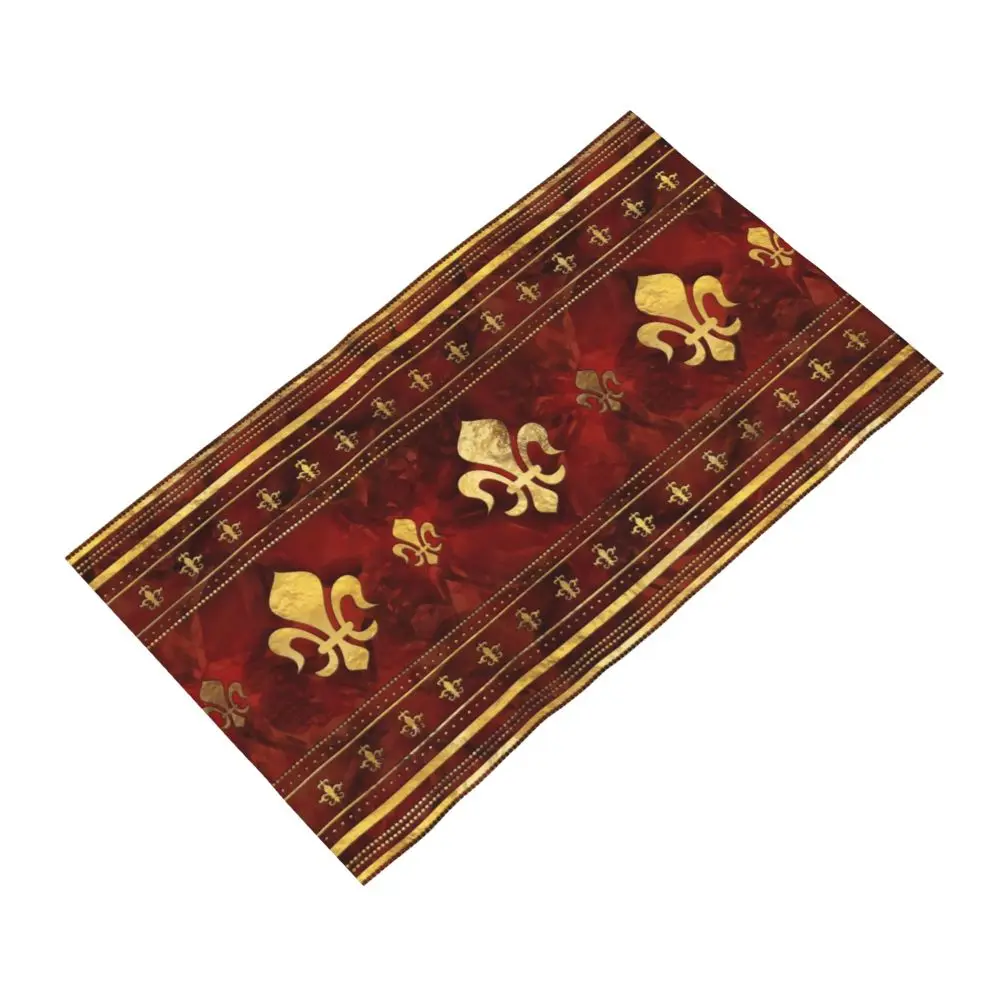 Custom Quick Dry Cotton Face Towel Absorbent Fleur-De-Lys Lily Flower Beach Towels