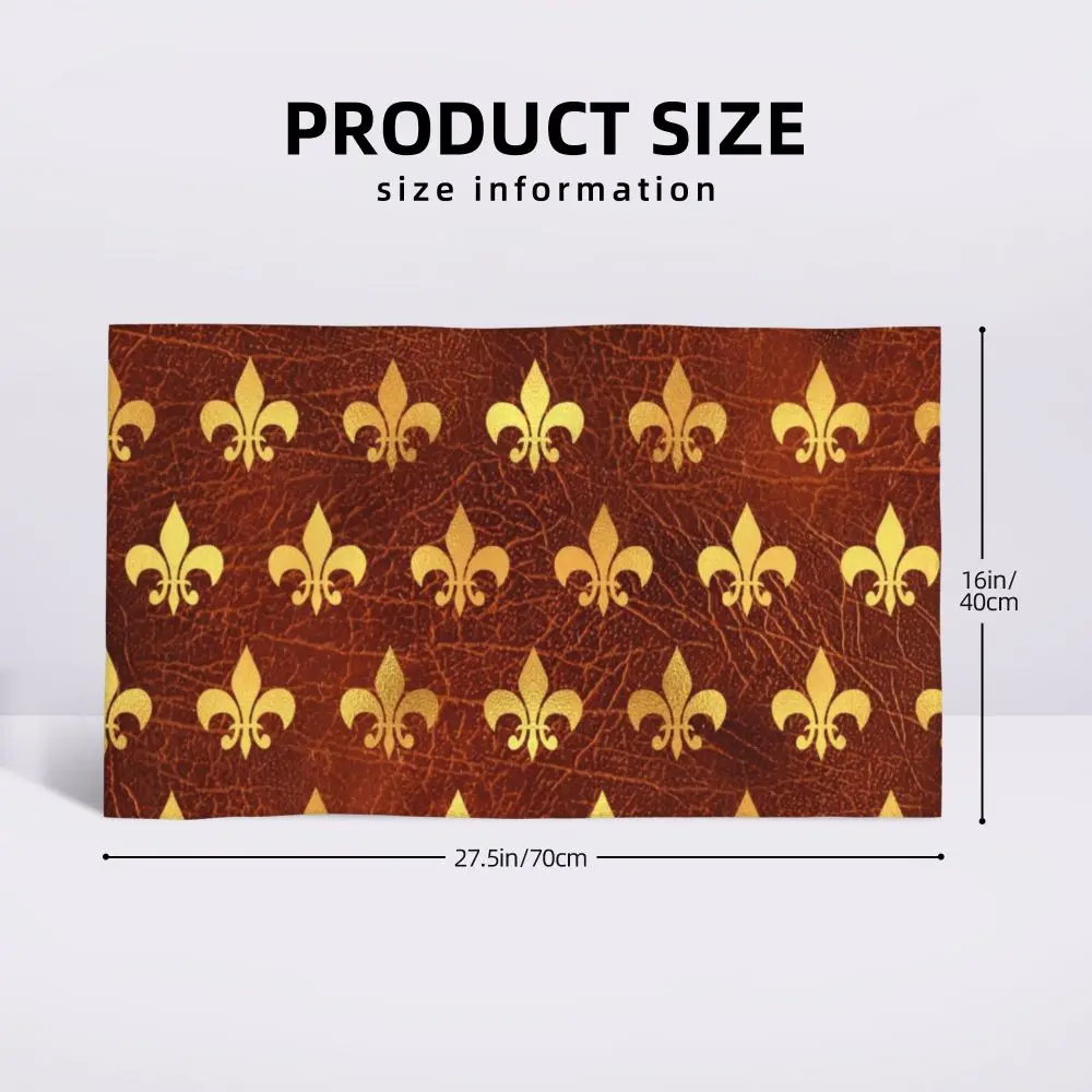 Custom Quick Dry Cotton Face Towel Absorbent Fleur-De-Lys Lily Flower Beach Towels