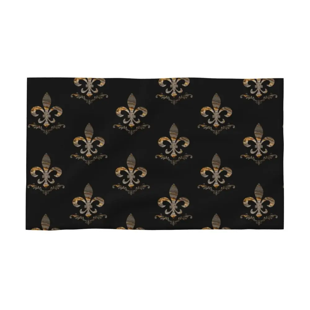 Custom Quick Dry Cotton Face Towel Absorbent Fleur-De-Lys Lily Flower Beach Towels