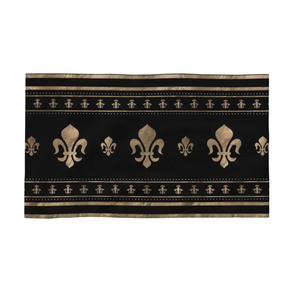 Custom Quick Dry Cotton Face Towel Absorbent Fleur-De-Lys Lily Flower Beach Towels