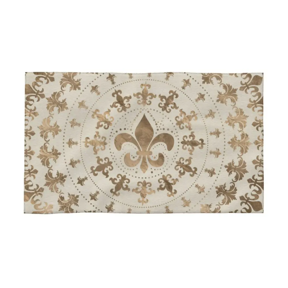 Custom Quick Dry Cotton Face Towel Absorbent Fleur-De-Lys Lily Flower Beach Towels