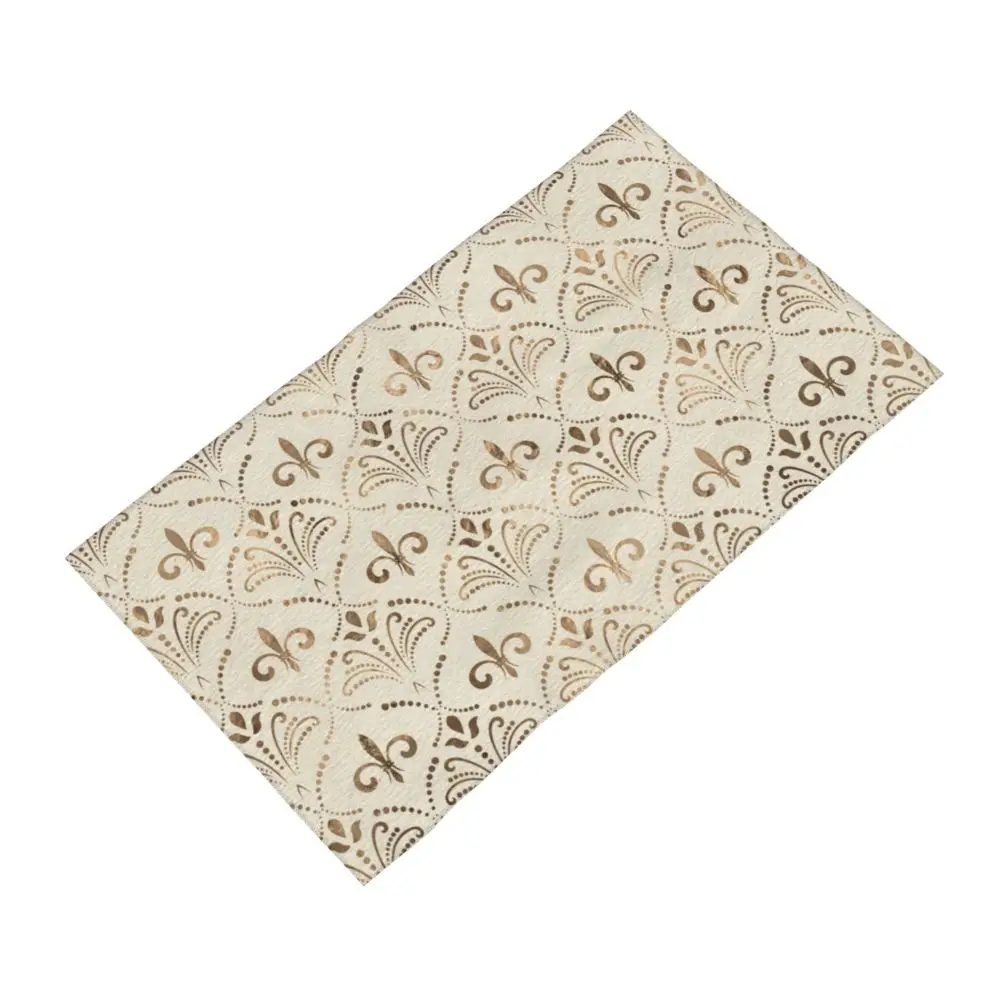 Custom Quick Dry Cotton Face Towel Absorbent Fleur-De-Lys Lily Flower Beach Towels