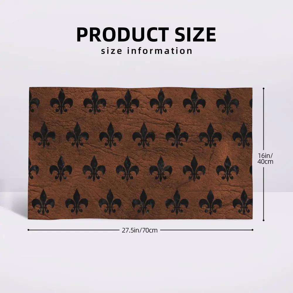 Custom Quick Dry Cotton Face Towel Absorbent Fleur-De-Lys Lily Flower Beach Towels