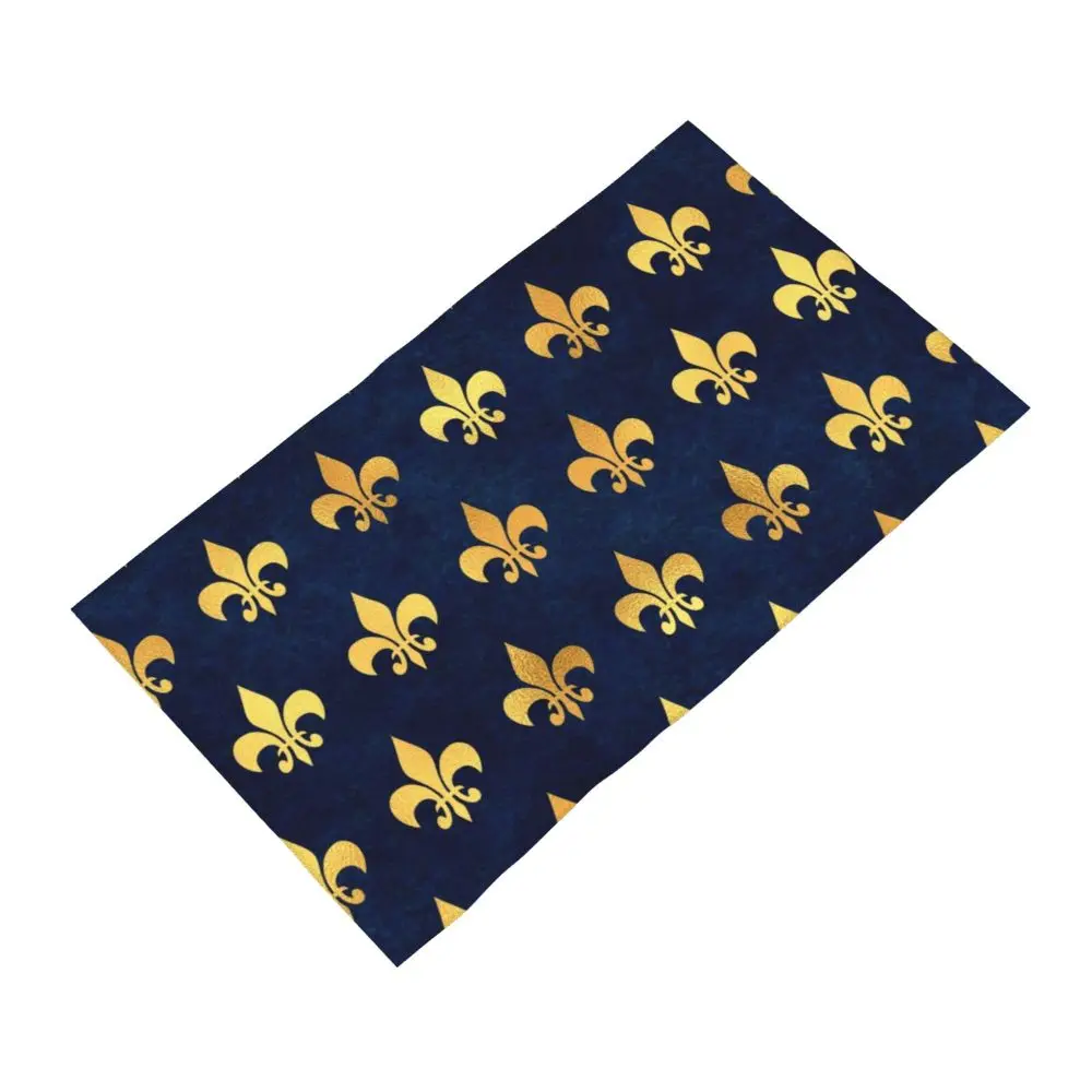 Custom Quick Dry Cotton Face Towel Absorbent Fleur-De-Lys Lily Flower Beach Towels