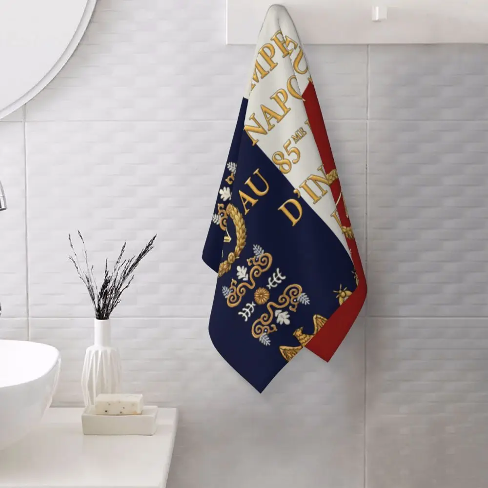 Custom Quick Dry Cotton Face Towel Absorbent Fleur-De-Lys Lily Flower Beach Towels