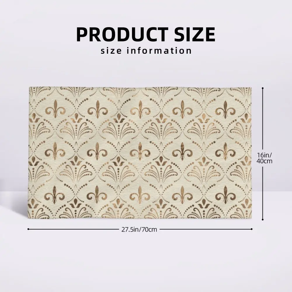 Custom Quick Dry Cotton Face Towel Absorbent Fleur-De-Lys Lily Flower Beach Towels