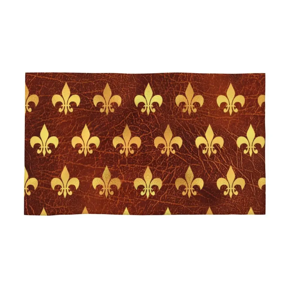 Custom Quick Dry Cotton Face Towel Absorbent Fleur-De-Lys Lily Flower Beach Towels