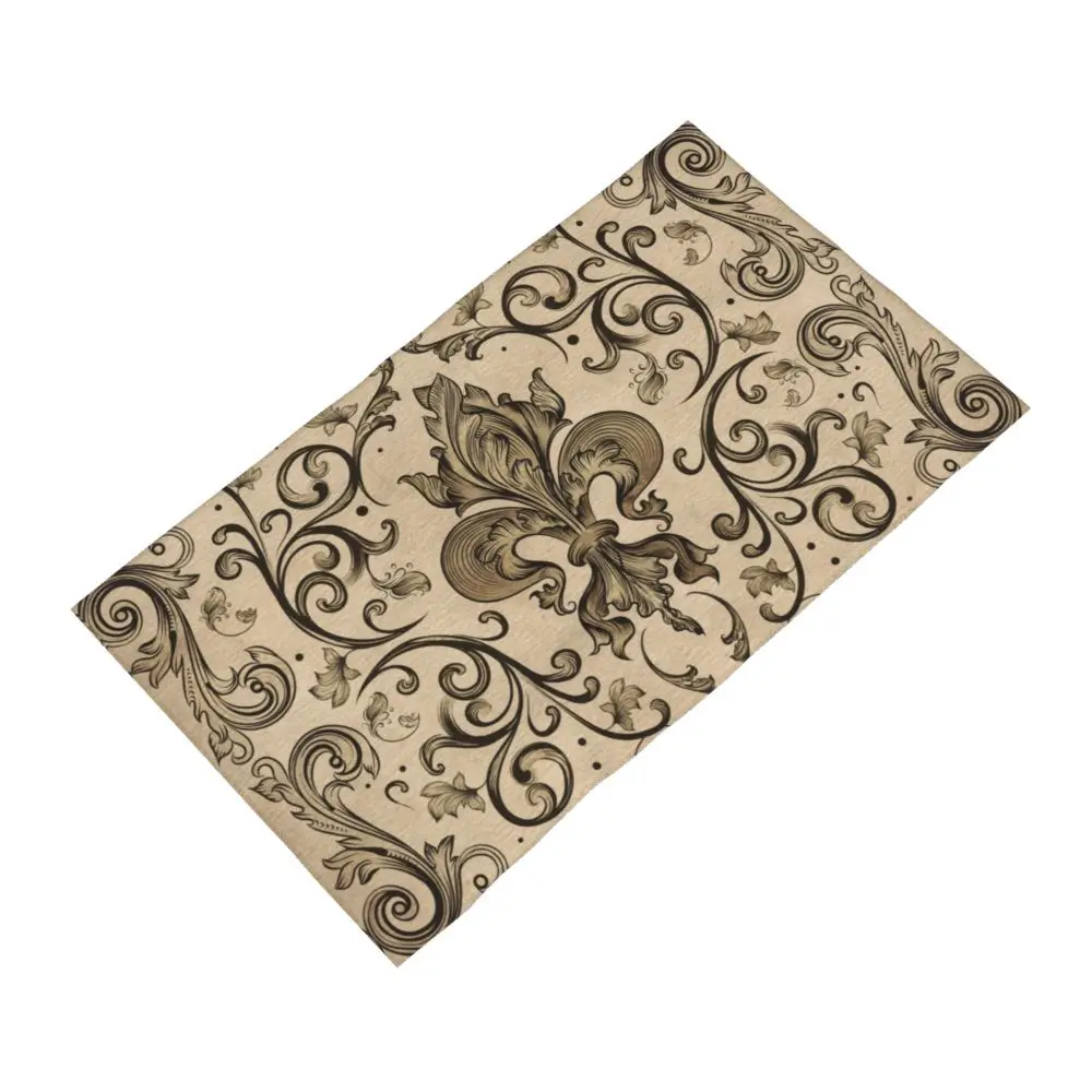 Custom Quick Dry Cotton Face Towel Absorbent Fleur-De-Lys Lily Flower Beach Towels