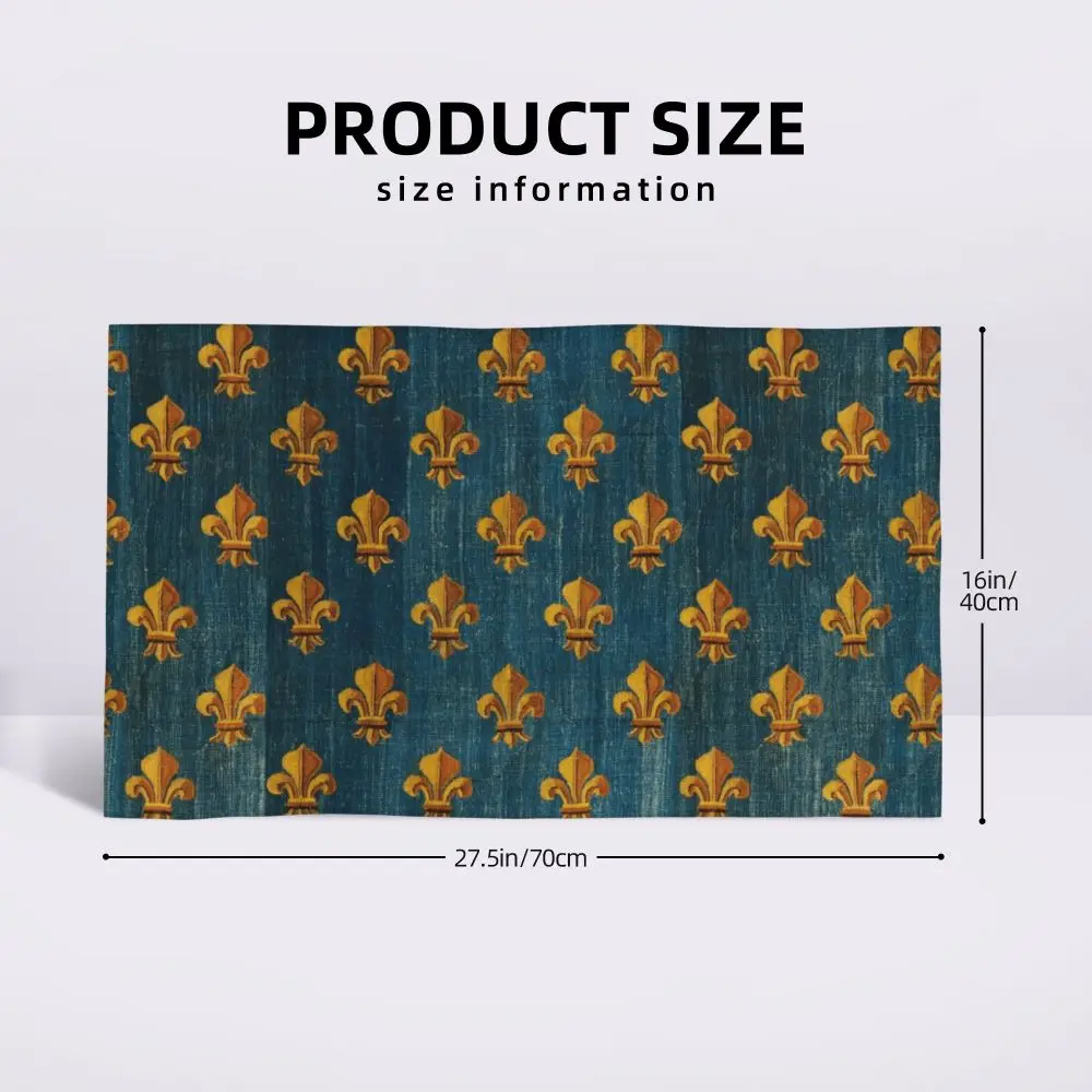 Custom Quick Dry Cotton Face Towel Absorbent Fleur-De-Lys Lily Flower Beach Towels