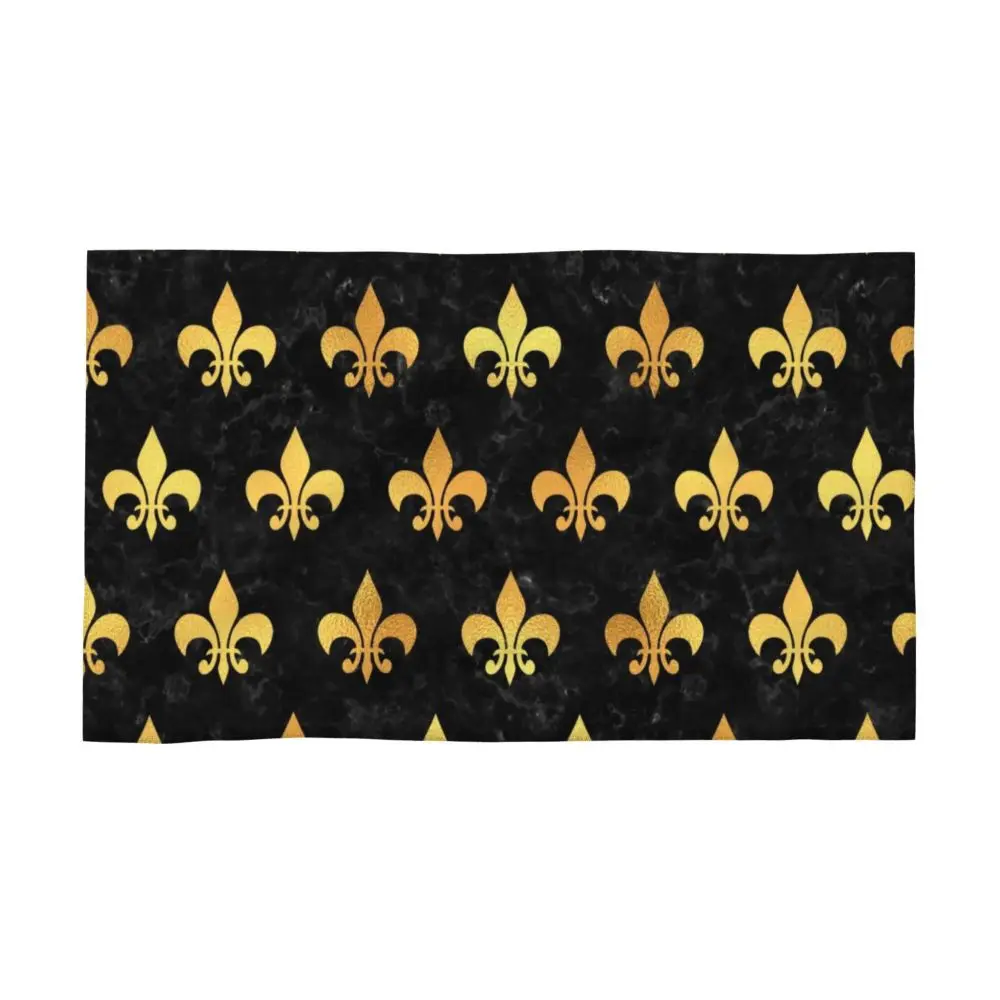Custom Quick Dry Cotton Face Towel Absorbent Fleur-De-Lys Lily Flower Beach Towels