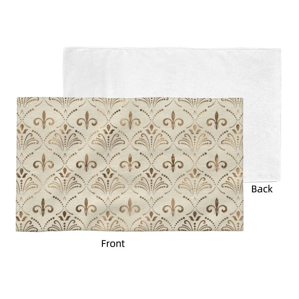 Custom Quick Dry Cotton Face Towel Absorbent Fleur-De-Lys Lily Flower Beach Towels