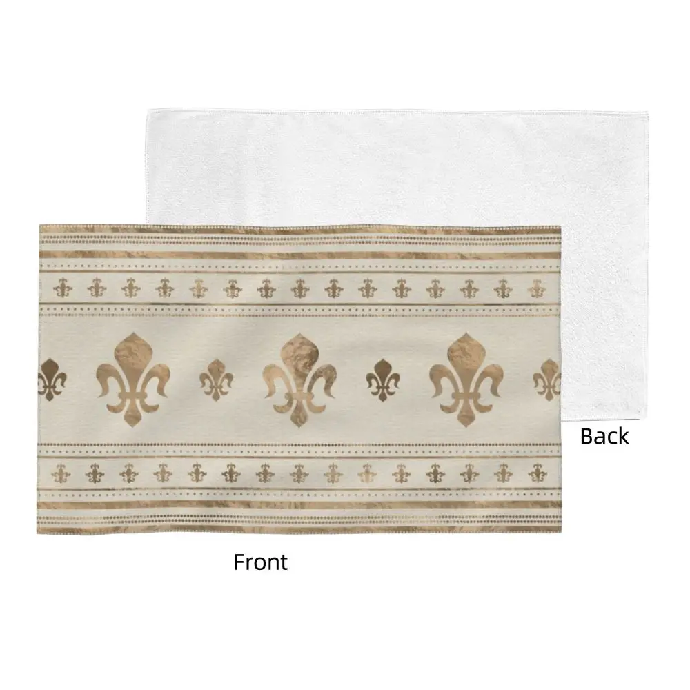 Custom Quick Dry Cotton Face Towel Absorbent Fleur-De-Lys Lily Flower Beach Towels