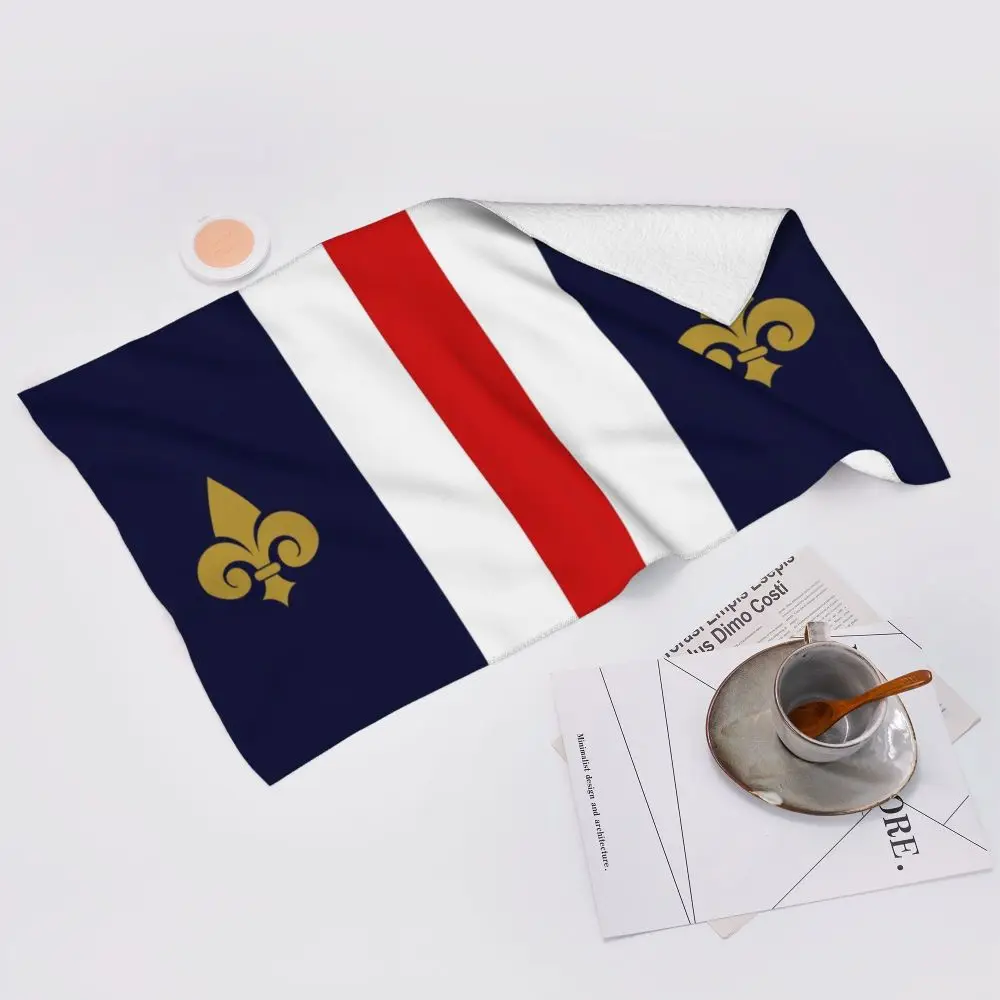 Custom Quick Dry Cotton Face Towel Absorbent Fleur-De-Lys Lily Flower Beach Towels