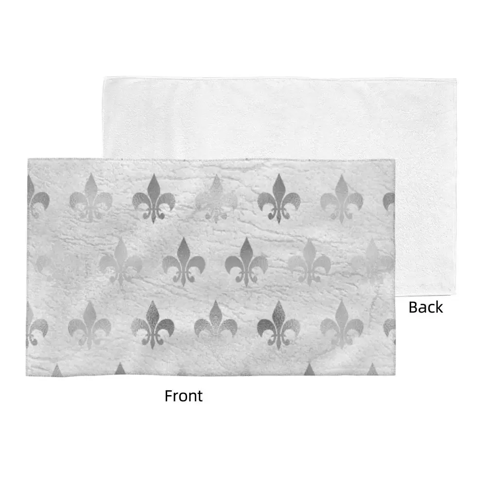 Custom Quick Dry Cotton Face Towel Absorbent Fleur-De-Lys Lily Flower Beach Towels
