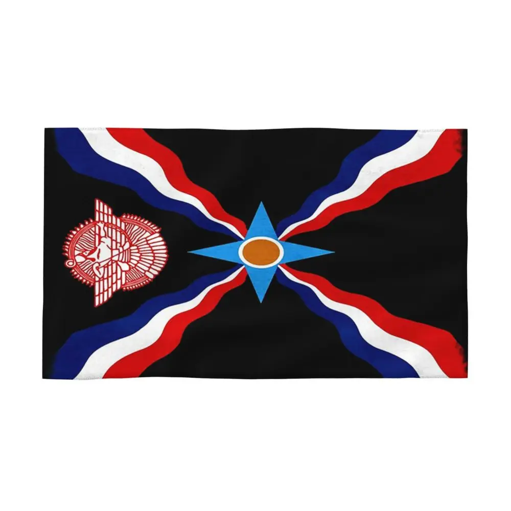Custom Luxury Assyrian Suryoyo Flag Soft Face Towel Quick Dry Pool Bath Cotton Towels Absorbent