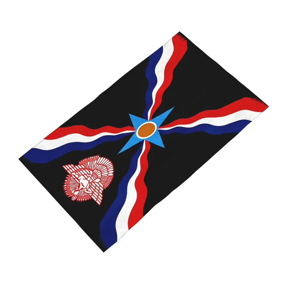 Custom Luxury Assyrian Suryoyo Flag Soft Face Towel Quick Dry Pool Bath Cotton Towels Absorbent