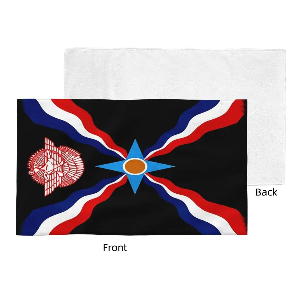Custom Luxury Assyrian Suryoyo Flag Soft Face Towel Quick Dry Pool Bath Cotton Towels Absorbent