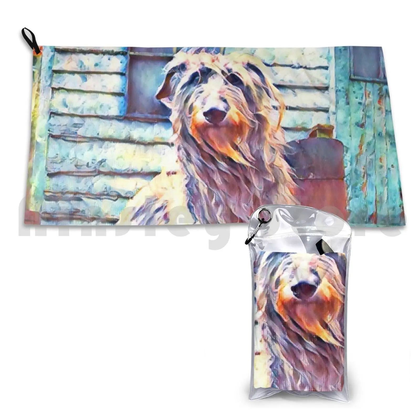 Proud Scottish Deerhound Bath Towel Beach Cushion Hound Hound Picture Deerhound Wolfhound Shaggy Dog Deerhound