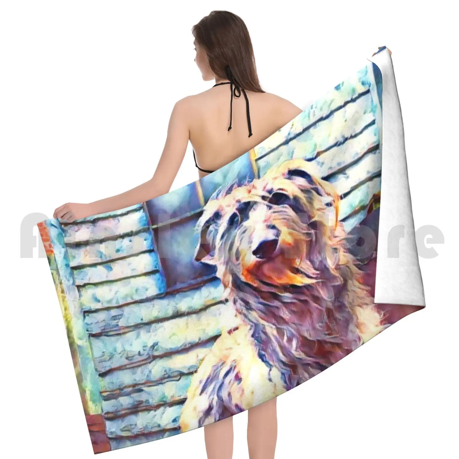 Proud Scottish Deerhound Bath Towel Beach Cushion Hound Hound Picture Deerhound Wolfhound Shaggy Dog Deerhound