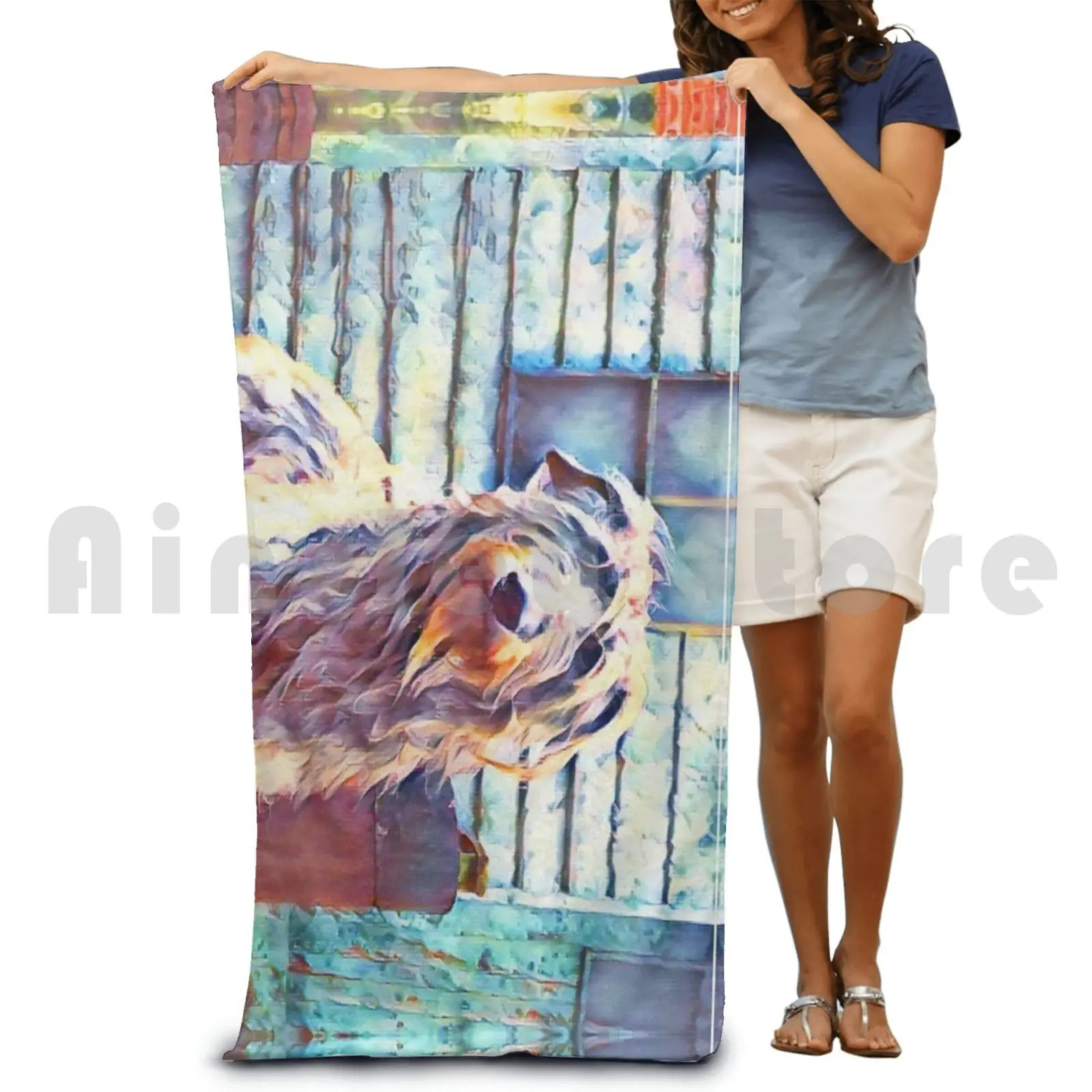 Proud Scottish Deerhound Bath Towel Beach Cushion Hound Hound Picture Deerhound Wolfhound Shaggy Dog Deerhound