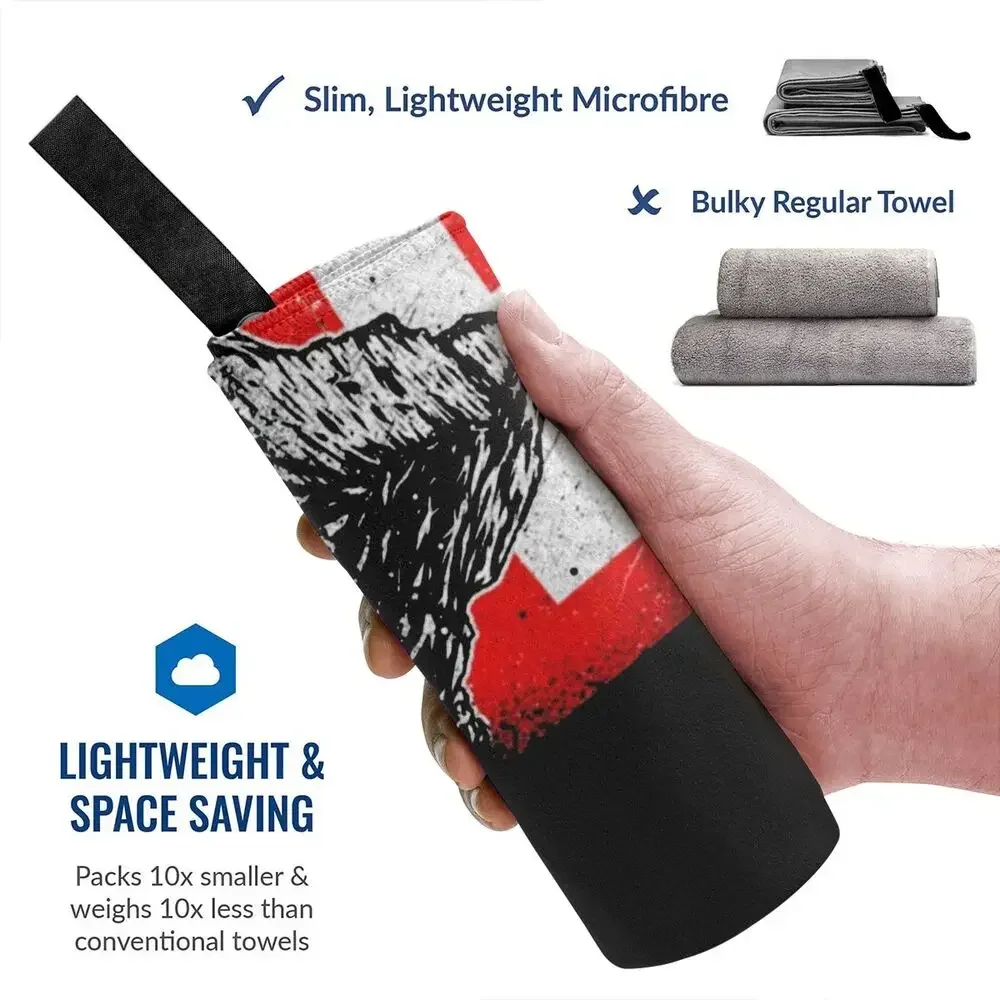 Swiss Switzerland Flag Beach Towel Soft Microfiber Quick Dry Absorbent Quick Towels For Pool