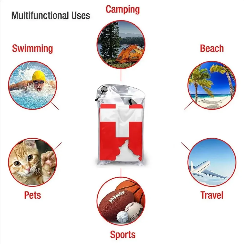 Swiss Switzerland Flag Beach Towel Soft Microfiber Quick Dry Absorbent Quick Towels For Pool