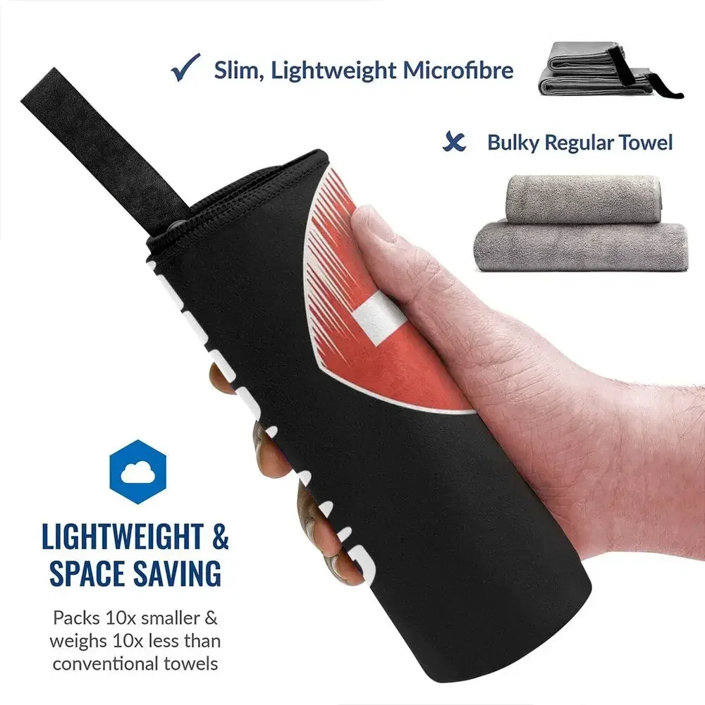 Swiss Switzerland Flag Beach Towel Soft Microfiber Quick Dry Absorbent Quick Towels For Pool