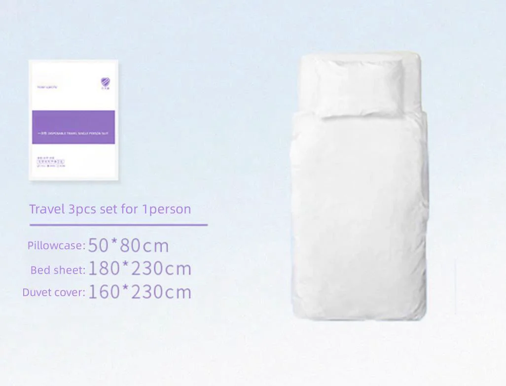 Thickened Disposable Bed Sheets Set, Duvet Covers, Pillowcases, Skin Friendly Material, Cartoon Print, Hotel Travel