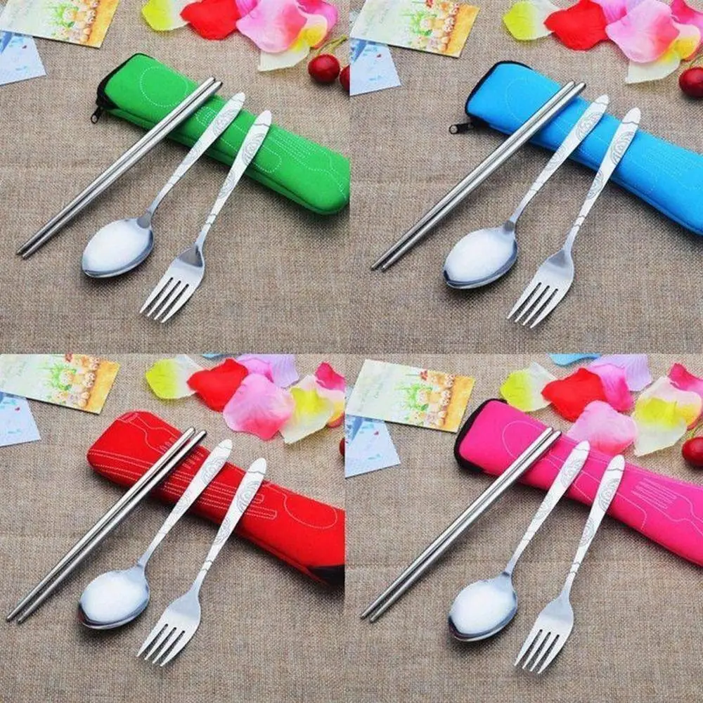 New Travel Packaging Tableware Bag Without Dinnerware Portable Cutlery Bags Picnic Fork Spoon Tableware Case Home Kitchen