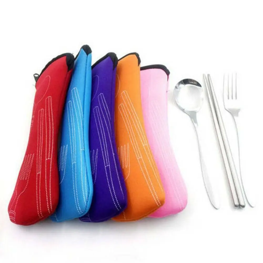 New Travel Packaging Tableware Bag Without Dinnerware Portable Cutlery Bags Picnic Fork Spoon Tableware Case Home Kitchen