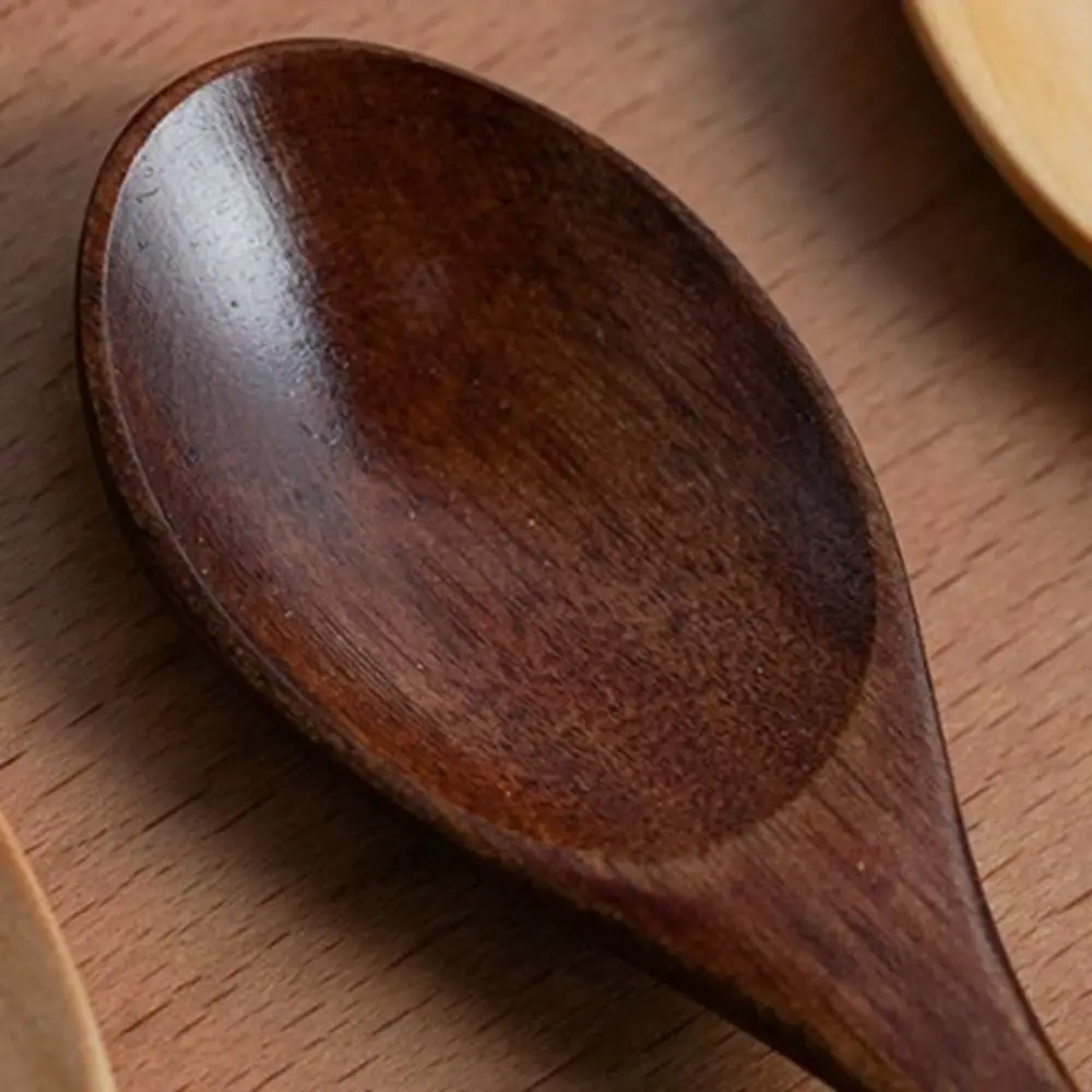 1Pcs Natural Wooden Spoon Rice Soups Spoon Utensil Cereal Spoon Handmade Home Cookware Dinnerware Cutlery Kitchen Accessories