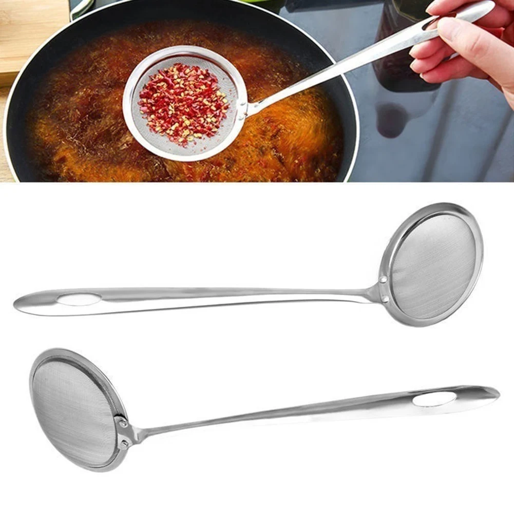 Vegetable Residue Oil Mesh Colander Strainer Stainless Steel Mesh Skimmer Frying Food Tong Clip Hot Pot Filter Kitche Gadgets