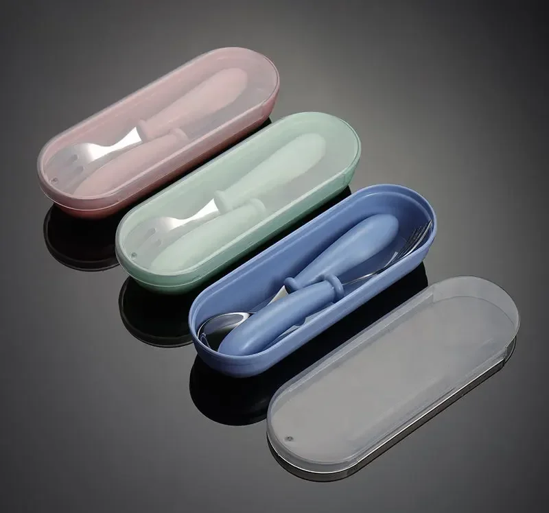 Child Feeding Tableware Set Children Utensil Stainless Steel Toddler Dinnerware Cutlery Cartoon Infant Food Feeding Spoon Fork
