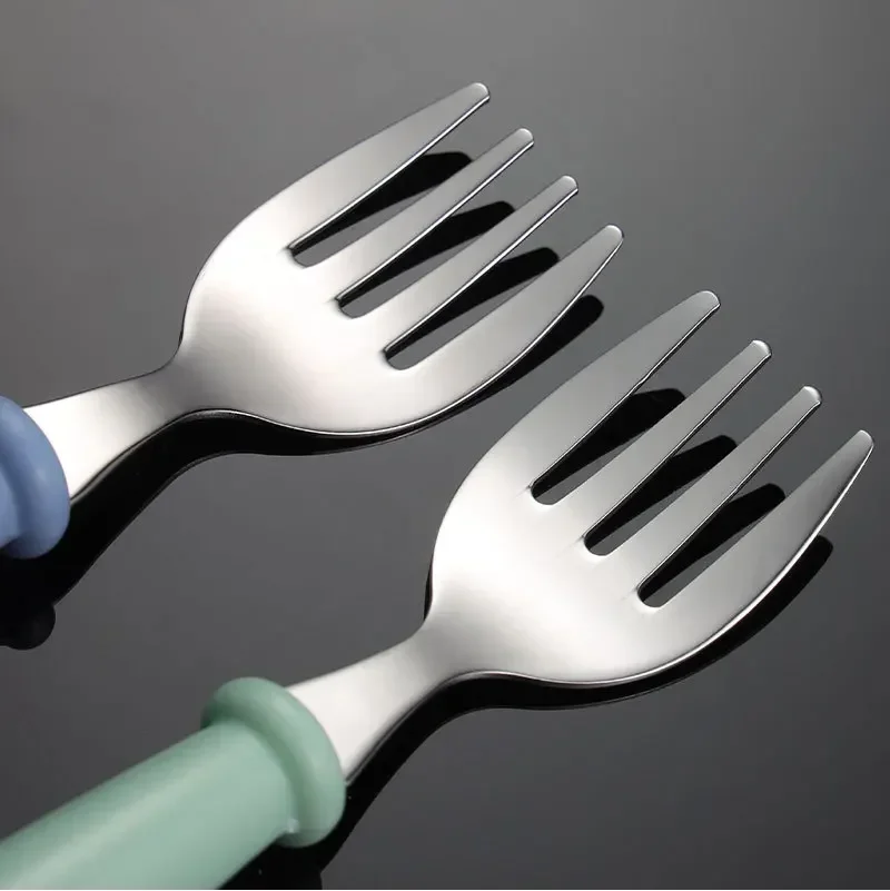 Child Feeding Tableware Set Children Utensil Stainless Steel Toddler Dinnerware Cutlery Cartoon Infant Food Feeding Spoon Fork