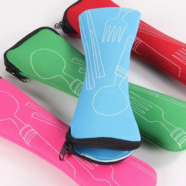 Portable Tableware Bag Travel Packaging Storage Box Dinnerware Picnic Fork Spoon Bag Cutlery Bag Dinner Set Without Dinnerware