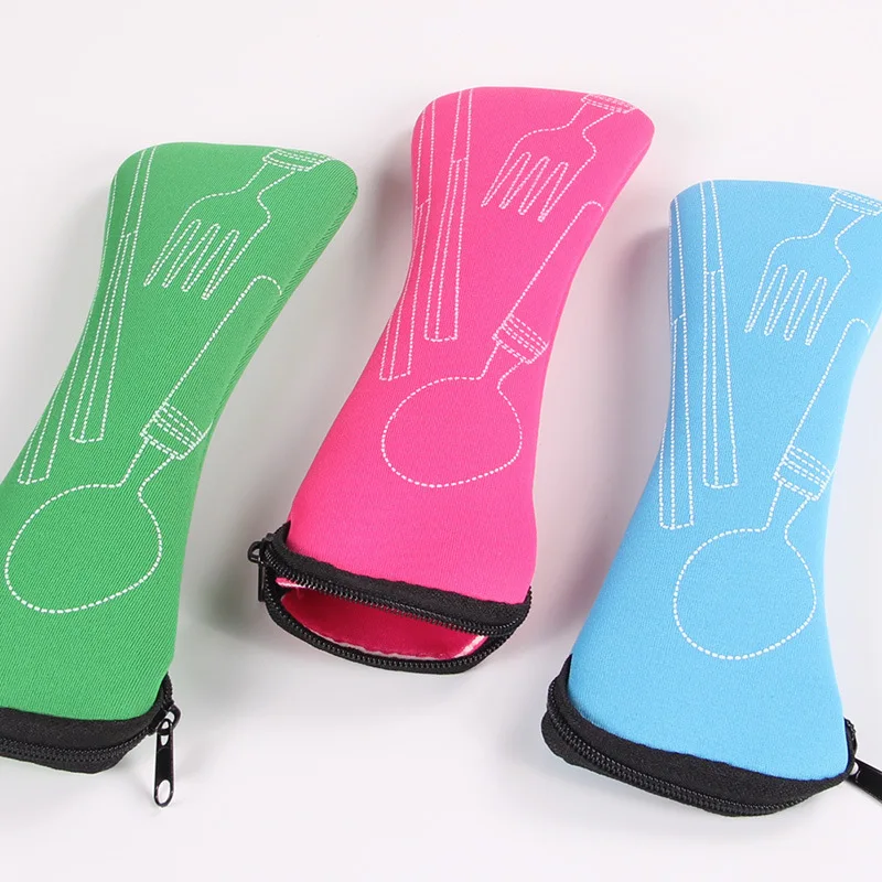 Portable Tableware Bag Travel Packaging Storage Box Dinnerware Picnic Fork Spoon Bag Cutlery Bag Dinner Set Without Dinnerware