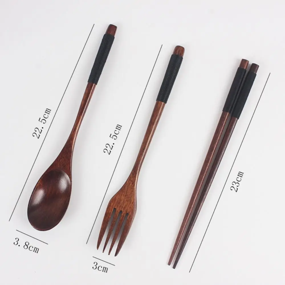 New Wooden Spoon Wooden Fork Utensil Cereal Fork Kitchen Accessories Kitchen Spoon Fork Dinnerware Cutlery Rice Soups Spoon