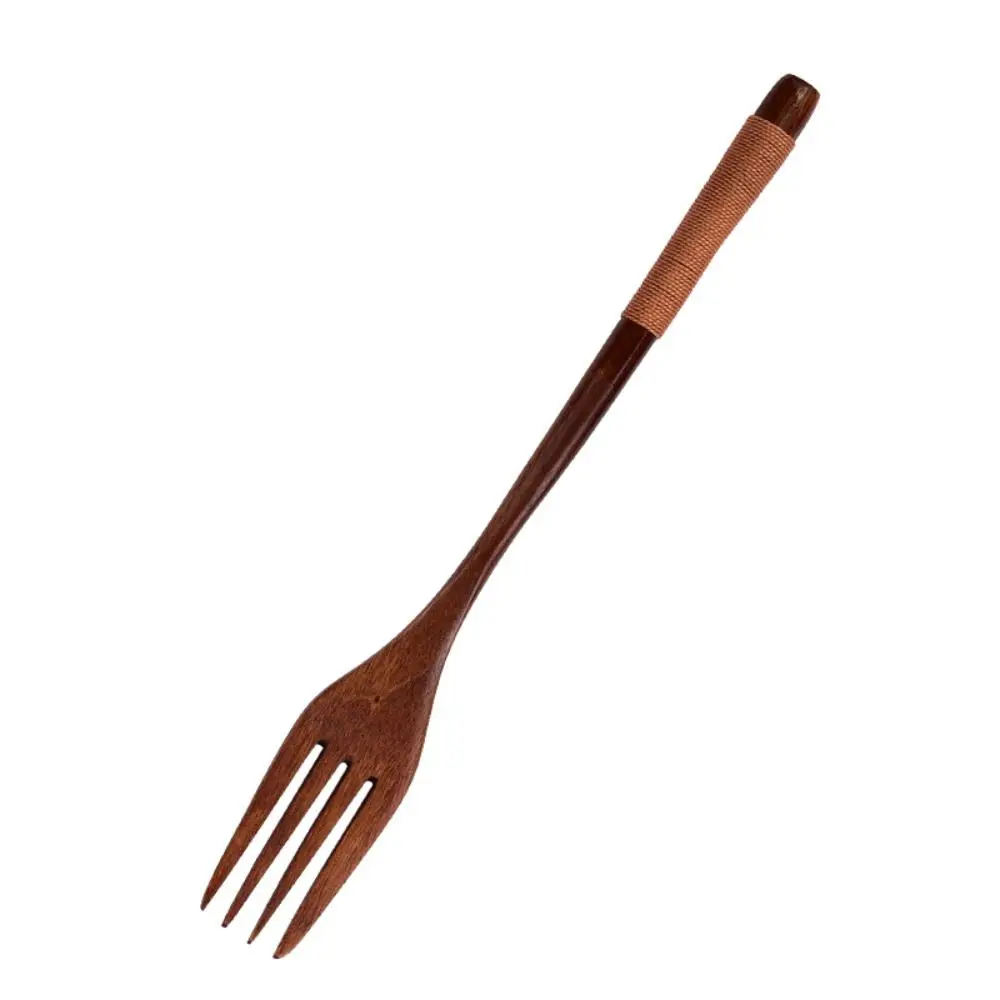 New Wooden Spoon Wooden Fork Utensil Cereal Fork Kitchen Accessories Kitchen Spoon Fork Dinnerware Cutlery Rice Soups Spoon