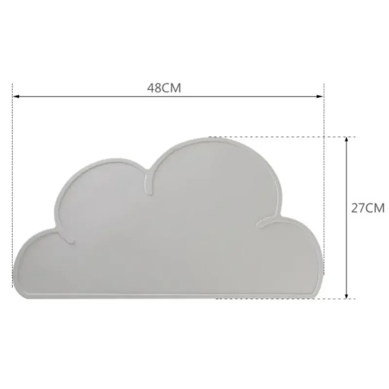 Food Grade Silicone 1Pcs Kitchen Gadget Cloud Shape Placemat Kids Plate Mat, Waterproof, Heat Insulation, Easy Cleaning