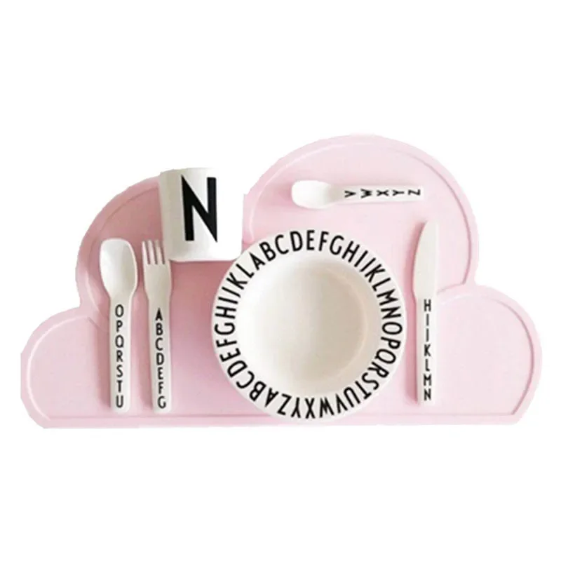 Food Grade Silicone 1Pcs Kitchen Gadget Cloud Shape Placemat Kids Plate Mat, Waterproof, Heat Insulation, Easy Cleaning
