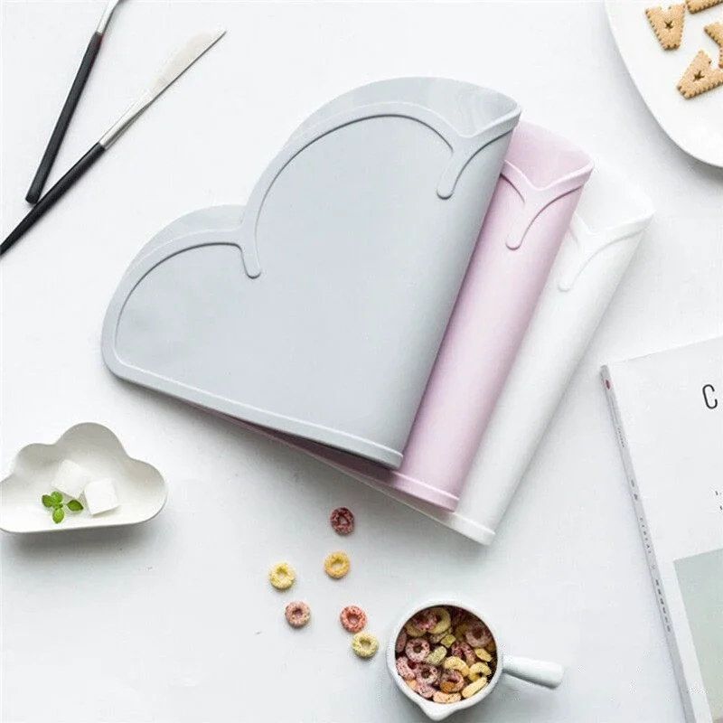 Food Grade Silicone 1Pcs Kitchen Gadget Cloud Shape Placemat Kids Plate Mat, Waterproof, Heat Insulation, Easy Cleaning